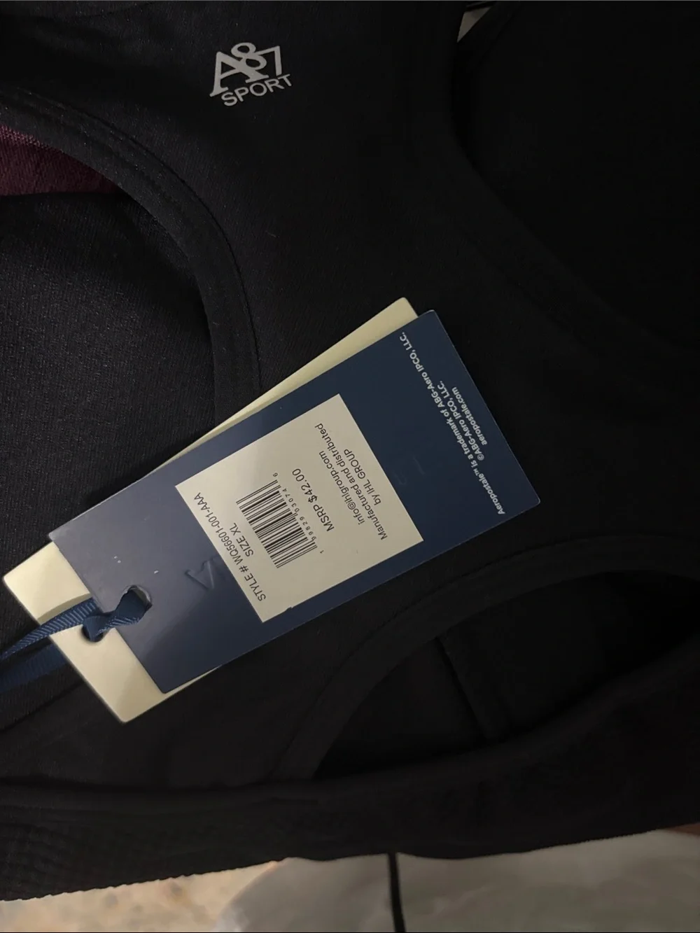 Aeropostale Black Racerback Front-Zip Sports Bra